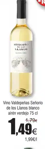 FROIZ Vino Valdepeñas Señorío de los Llanos blanco airén verdejo oferta