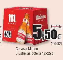 FROIZ Cerveza Mahou 5 Estrellas botella oferta