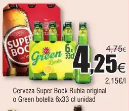 FROIZ Cerveza Super Bock Rubia original o Green botella oferta