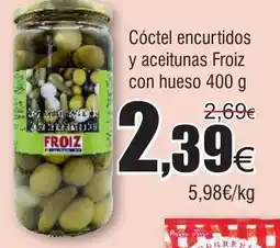 FROIZ Cóctel encurtidos y aceitunas Froiz con hueso oferta