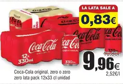 FROIZ COCA-COLA original, zero o zero zero lata pack oferta