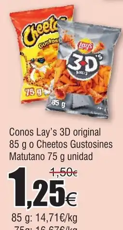FROIZ Conos Lay's 3D original 85 g o Cheetos Gustosines Matutano oferta