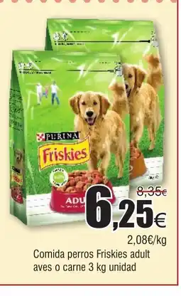 FROIZ Comida perros Friskies adult aves o carne oferta