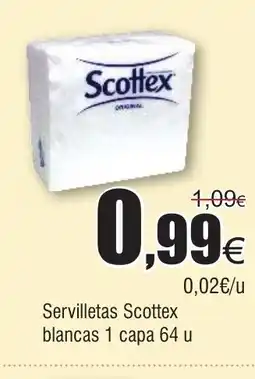 FROIZ Servilletas Scottex blancas 1 capa oferta