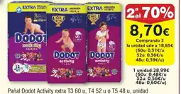 FROIZ Pañal Dodot Activity extra oferta