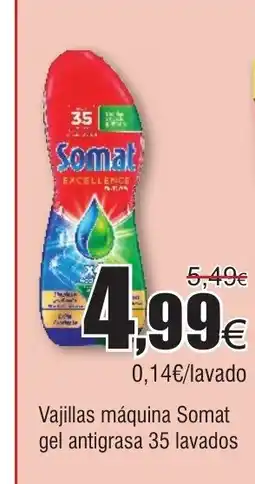 FROIZ Vajillas máquina Somat gel antigrasa 35 lavados oferta