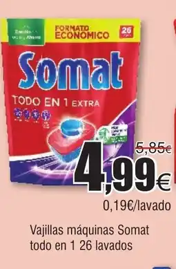 FROIZ Vajillas máquinas Somat todo en 1 26 lavados oferta