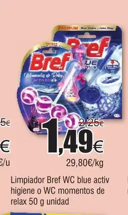 FROIZ Limpiador Bref WC blue activ higiene o WC momentos de relax oferta