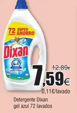 FROIZ Detergente Dixan gel azul 72 lavados oferta
