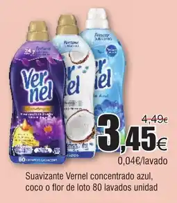 FROIZ Suavizante Vernel concentrado azul, coco o flor de loto 80 lavados unidad oferta