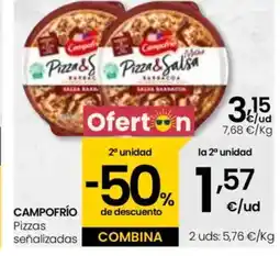 Eroski CAMPOFRÍO Pizzas señalizadas oferta