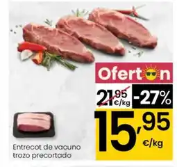 Eroski Entrecot de vacuno trozo precortado oferta