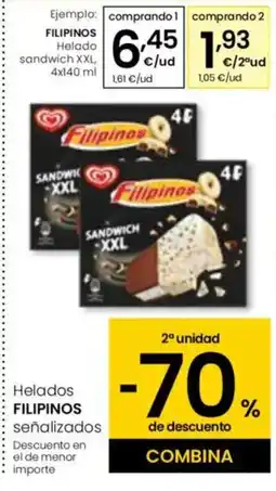 Eroski FILIPINOS Helados sandwich XXL oferta