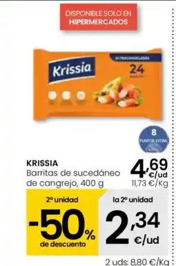 Eroski KRISSIA Barritas de sucedáneo de cangrejo oferta