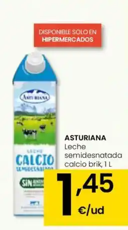 Eroski ASTURIANA Leche semidesnatada calcio brik oferta