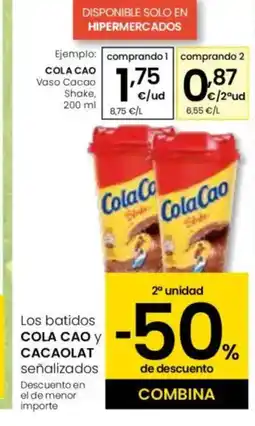 Eroski COLA CAO Vaso Cacao Shake oferta