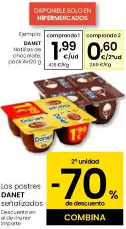 Eroski DANET Natillas de chocolate oferta