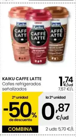 Eroski KAIKU CAFFE LATTE Cafes refrigerados señalizados oferta