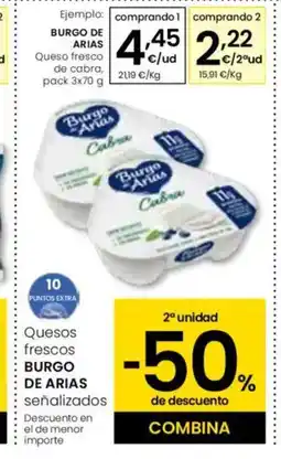 Eroski BURGO DE ARIAS Queso fresco de cabra oferta