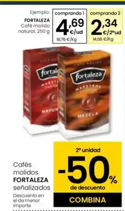 Eroski FORTALEZA Café molido natural oferta