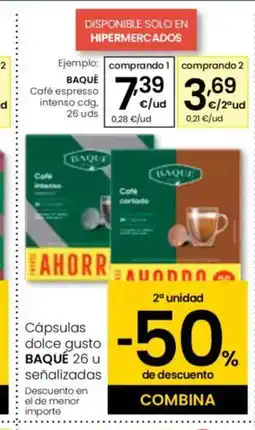 Eroski BAQUÉ Café espresso intenso cdg oferta