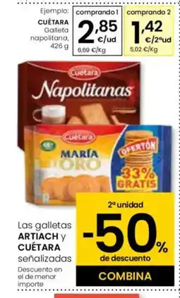 Eroski CUÉTARA Galleta napolitana oferta