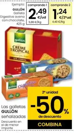 Eroski GULLÓN Galletas Digestive avena con chocolate oferta