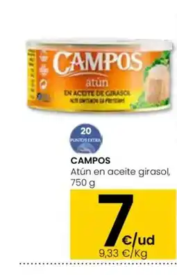 Eroski CAMPOS Atún en aceite girasol oferta
