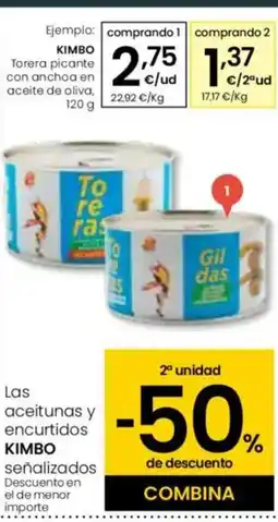 Eroski KIMBO Torera picante con anchoa en aceite de oliva oferta