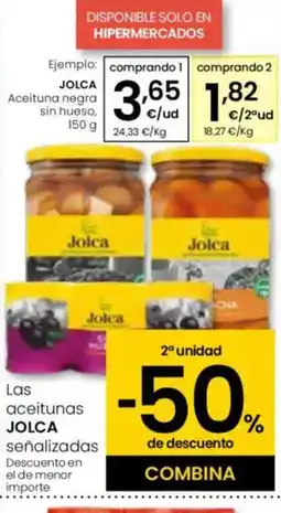 Eroski JOLCA Aceituna negra sin hueso oferta