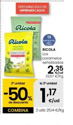 Eroski RICOLA Los caramelos oferta