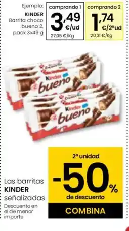 Eroski KINDER Barrita choco bueno oferta