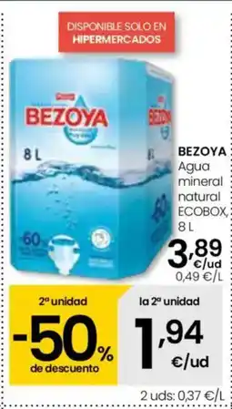 Eroski BEZOYA Agua mineral natural oferta