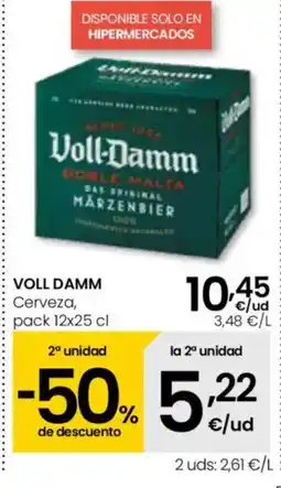 Eroski VOLL DAMM cerveza oferta
