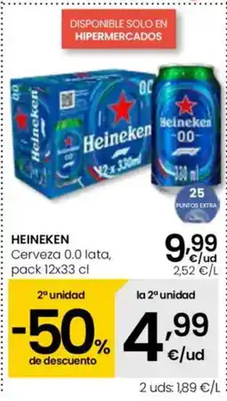 Eroski HEINEKEN Cerveza 0,0 lata oferta