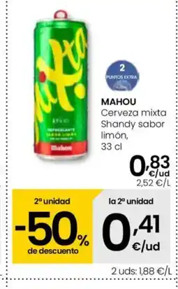 Eroski MAHOU Cerveza 0,0 sin filtrar lata oferta