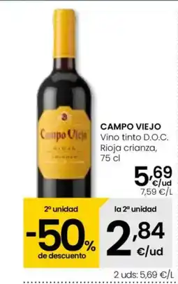 Eroski CAMPO VIEJO Vino tinto D.O.C. Rioja crianza oferta