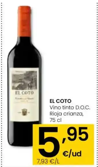 Eroski EL COTO Vino tinto D.O.C. Rioja crianza oferta