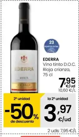 Eroski EDERRA Vino tinto D.O.C. Rioja crianza oferta