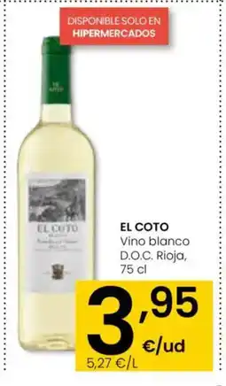Eroski EL COTO Vino blanco D.O.C. Rioja oferta