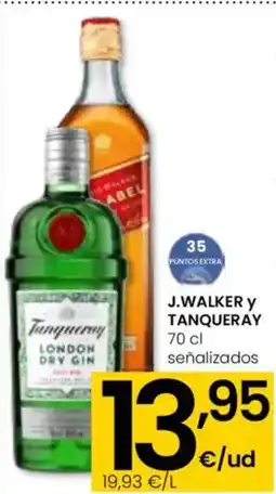Eroski J.WALKER Y TANQUERAY oferta