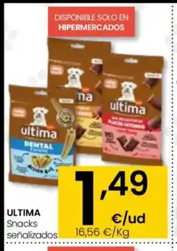 Eroski ULTIMA Snacks señalizados oferta