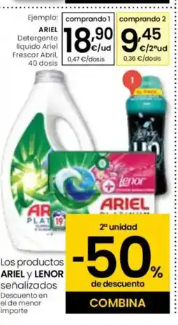 Eroski ARIEL Detergente liquido Ariel Frescor Abril, 40 dosis oferta
