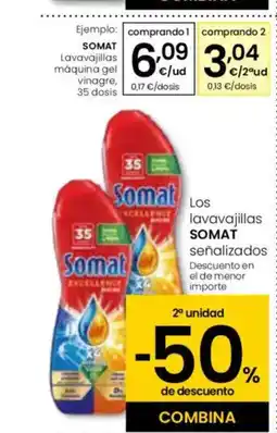 Eroski SOMAT Lavavajillas máquina gel oferta