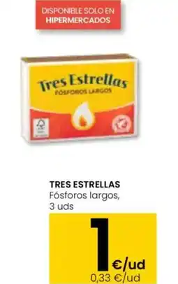 Eroski TRES ESTRELLAS Fósforos largos oferta