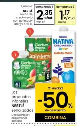 Eroski NESTLÉ Leche de crecimiento con galleta 2+ Energy brik oferta