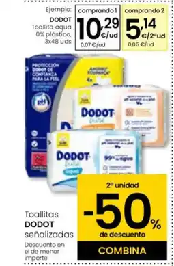 Eroski DODOT Toallita aqua 0% plástico oferta