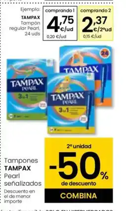 Eroski TAMPAX Tampón regular Pearl oferta