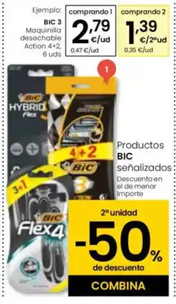 Eroski BIC 3 Maquinilla desechable Action 4+2 oferta