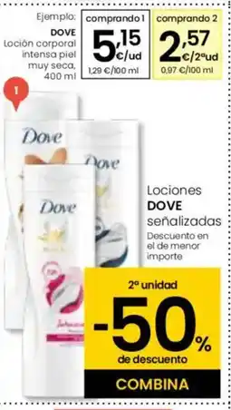 Eroski DOVE Loción corporal intensa piel muy seca oferta